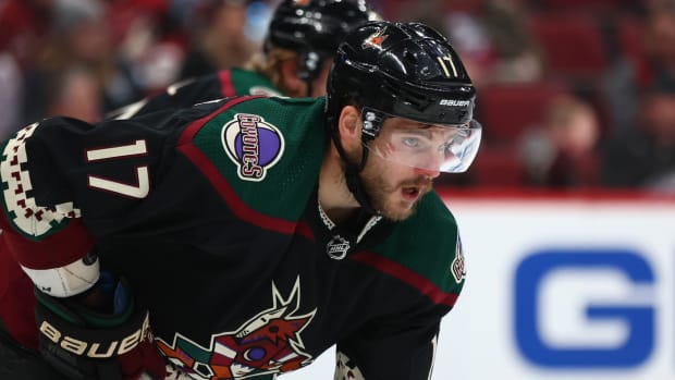 Coyotes center Alex Galchenyuk against the Colorado Avalanche.